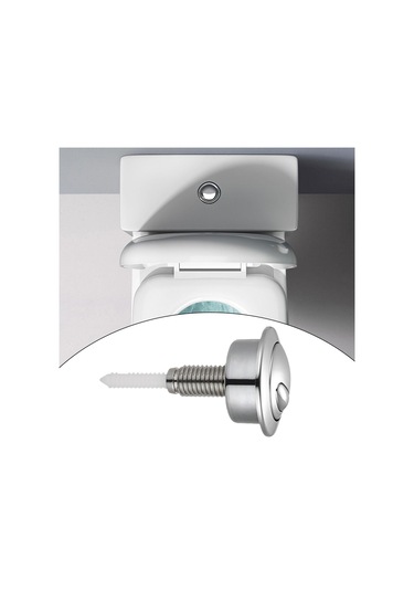 Suntek Tuvalet Sifon Düğmesi Tank Vanası Banyo Ev Gümüş