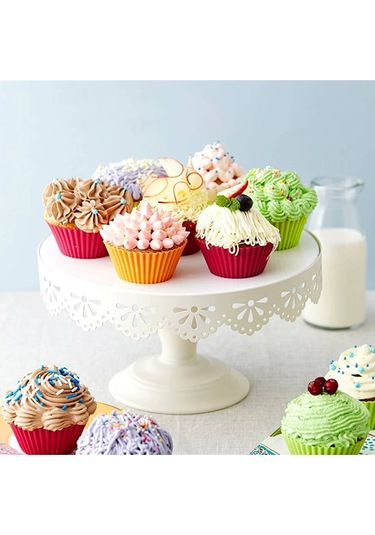 Yuvarlak Fırın Kapları, Yeniden Kullanılabilir Silikon, 220 C'ye Kadar Fırında Kullanılabilir, 24'lü Paket, Çeşitli Renkler Diğer