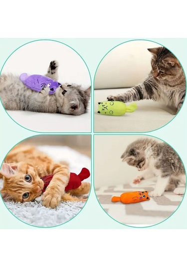 Peluş Kedi Oyuncağı Kedi Otlu Catnipli