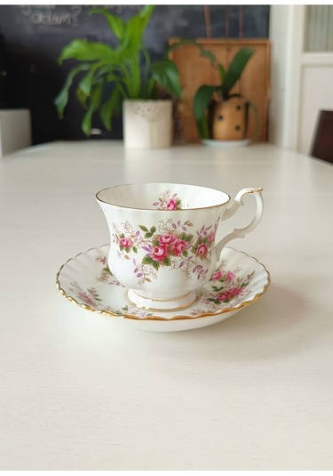 Bone China England Lavender Rose Antıque Tea Cup & Saucer 160 Ml Lavanta