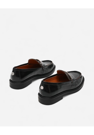 Steve Madden Adıson Black Leat Kadın Siyah Loafer Adıson