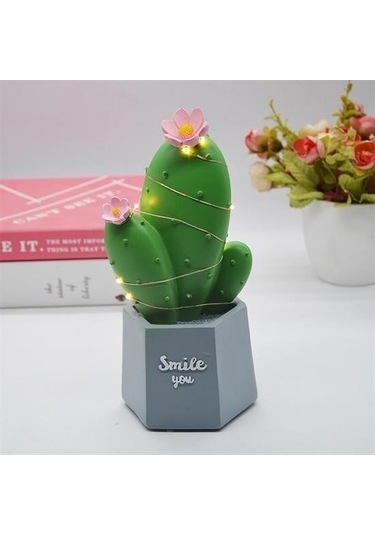 Buffer Led Işıklı Kaktüs Biblo Ev Dekorasyon Ve Hediyelik Eşya Led Aydınlatma Çok Renkli