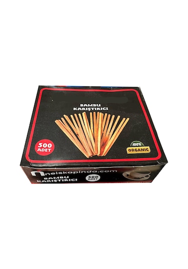 Tahta Ahşap Bambu Çay Kahve Karıştırıcı Çubuk Kaşık - 11 Cm. - 500 Adetlik 24 Paket - Koli Kahverengi