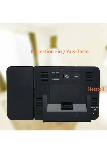 Youtek Siyah Odalar İçin Dijital Projeksiyon Alarm Saati - 180 Projeksiyon, Usb Şarj, Led Ekran, İki Alarm Ve Uyku Fonksiyonu