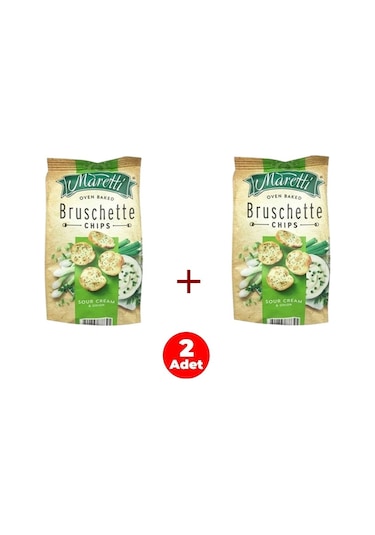 Maretti Bruschette Sour Cream Onion Ekşi Krema Soğan Aromalı Ekmek Cips 2 x 70 G