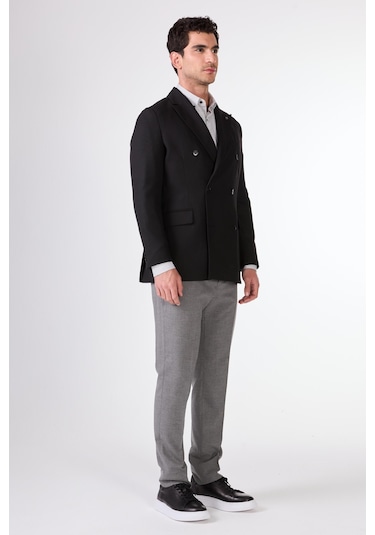 Dufy Siyah Erkek Ceket - Slim Fit Siyah