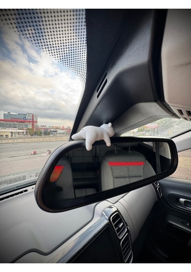 Sevimli Uyuyan Ayı Araba Dikiz Aynası Süsü - Araç İçi Aksesuar Süsü - Mutfak Süsü Torpido Süsü Ayı