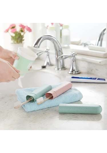 Hightower Seyahat Diş Fırçası Kılıfı - Dayanıklı Plastik, Kompakt Mavi, Taşınabilir Diş Fırçası Saklama Mavi