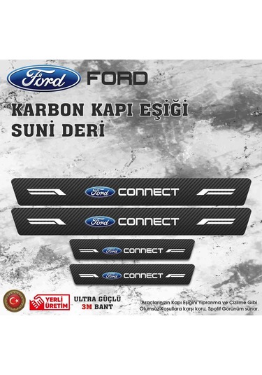 Connect Uyumlu Deri Karbon Kapı Eşiği Koruyucu Bant 4 Adet