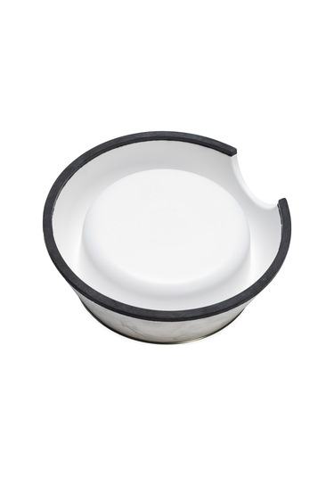 Beeztees Dbl Köpek Mama Su Kabı, Mat Paslanmaz Çelik, Beyaz Mermer Görünümlü, 14cm, 160ml