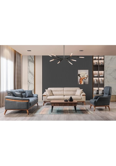 Madrid Koltuk Takımı 3+3+1 Antrasit