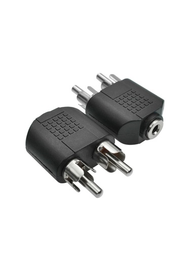 2 RCA Erkek to 3.5 mm Aux Stereo Dişi Ses Ayırıcı Adaptör