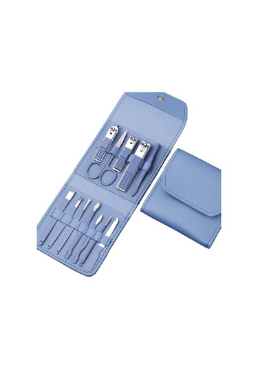 Deri Çantalı 12 Parça Çelik Manikür Tırnak Makası Seti CİN371