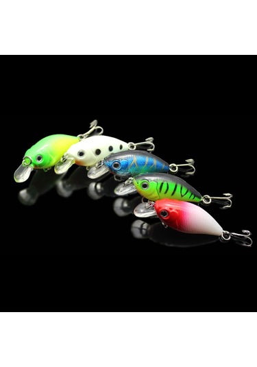 Maiyame 5 Adet Abs Crankbait Balık İğnesi Seti - Canlı Yüzme Hareketi, Renkli, Çift Üçlü İğneler Ve Bölmeli Kutu İle