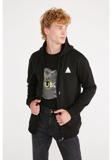 Jp Basıc Full Zıp Sweatshırt Hoodıe Siyah