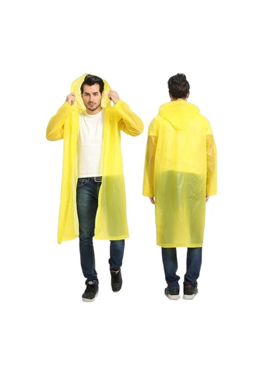 Tezzgelsin Erkek Rüzgar Geçirmez Kapüşonlu Yağmurluk Sarı