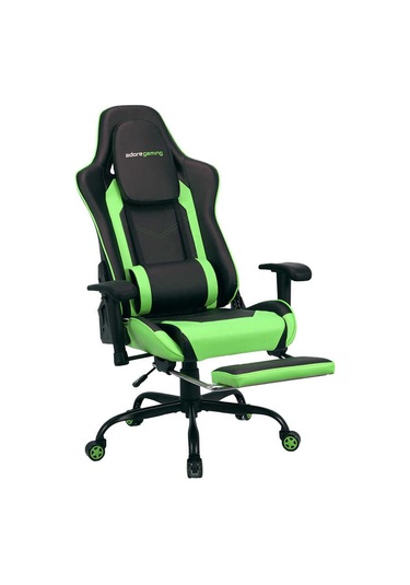 Adore Gaming Combo Profesyonel Oyuncu Ve Çalışma Koltuğu-siyah-yeşil 71x130-139,5x58 Cm Gxyxd