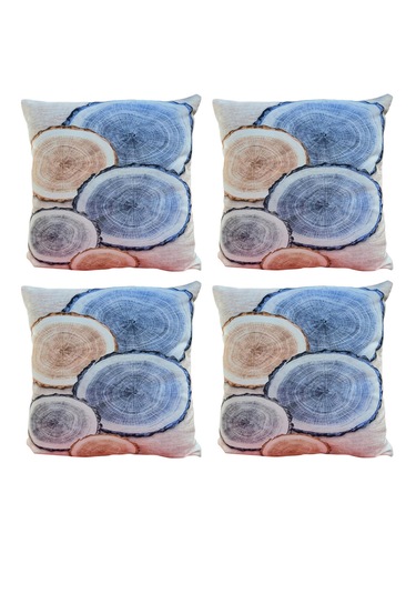 Modern Tarz Dijital Baskılı 4 Lü Dekoratif Kırlent Kılıfı Seti 43x43 Cm Şık Ve Renkli Tasarımlar Deniz Mavisi