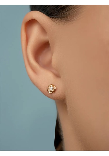 Veronika 925 Ayar Gümüş Çiçekli Küpe Çivileri 37405685 Altın