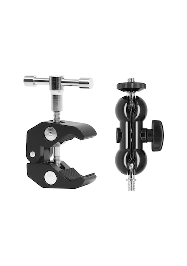 Ayex Dual Ball Heads Magic Arm + Super Crab Clamp Kelepçe