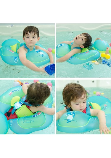 Qingmipy Bebek Yüzme Simidi - 6-30 Aylık Bebekler İçin Güvenli Ve Konforlu Havuz Şamandırası Yeşil