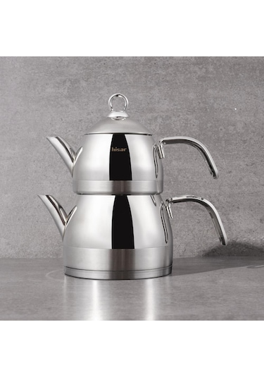 Hisar Orion İndüksiyon Tabanlı Midi Çelik Çaydanlık Inox
