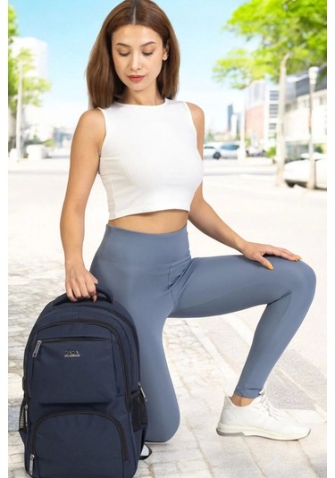 Sportif Darbe Emici Su Geçirmez 13,3-14 İnç Lacivert Laptop Sırt Çantası Renkli Çok Renkli