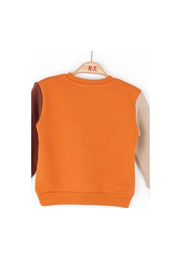 Nk Kids Erkek Bebek Pamuklu Orta Kalınlık Sweatshirt-14724 Turuncu