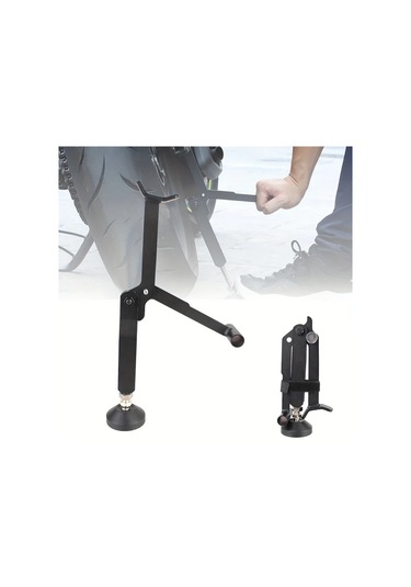 Xuweiwei Black- 1 Adet Portatif Katlanır Motorcycle Tekerlek Destek Çerçevesi Ayarlanabilir Yükseklik Kaymaz Taban Enerji Verimli Stabil Kaldıraç
