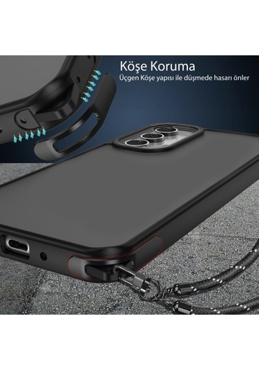 Samsung Galaxy Uyumlu A14 Kılıf Elegant Seri Silikon Kapak Siyah