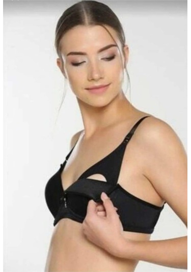 Nbb 3628 Kadın Balenli Kaplı Emzirme Sütyen 2 Adet siyah