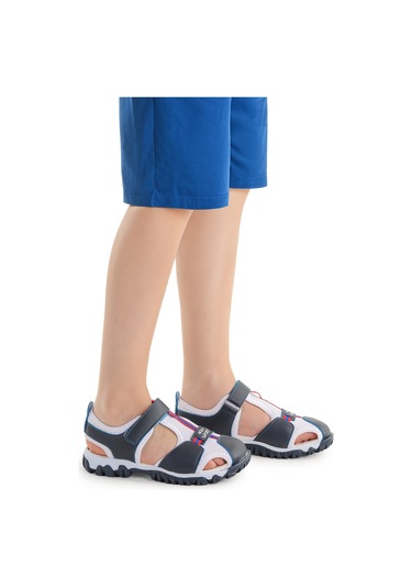 Kiko Kids Erkek Çocuk Sandalet Arz 2399 Lacivert - Beyaz - Kırmızı