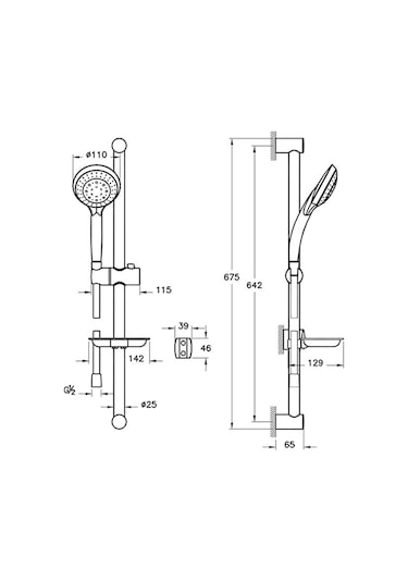 Artema Cozy 5F Sürgülü El Duşu Takımı A45682 Krom