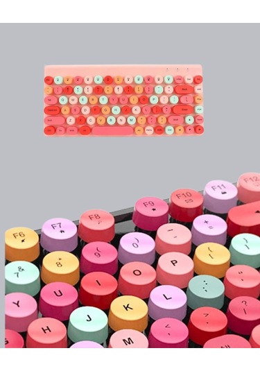 Retro Tarz Bluetooth 5.1 Klavye Win/osx/android/ios Uyumlu