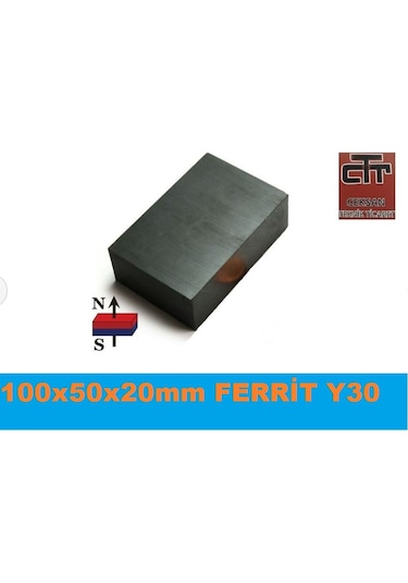 Miknatis Büyük Blok Y30 Güçlendirilmiş Ferrit 100X50X20Mm