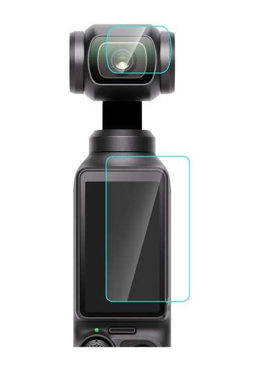 Djı Osmo Pocket 3 Puluz 9h 2.5d Hd Temperli Cam Lens Koruyucu + Ekran Filmi Şeffaf İçin