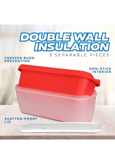 1 Adet Dikdörtgen Çift Dondurma Kapaklı Kutu Ev Yapımı Dondurma Mor