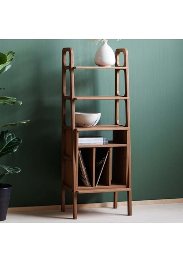 Woodesk Fiore, Ahşap Kitaplık Ve Raf Ünitesi, 140x50 Ceviz Renk