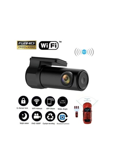 Createtech Akıllı Araba Wifi Dvr Gösterge Paneli Kamerası, Uygulama Kontrolü, 1080p Gece Görüş, Usb Güç Kaynağı