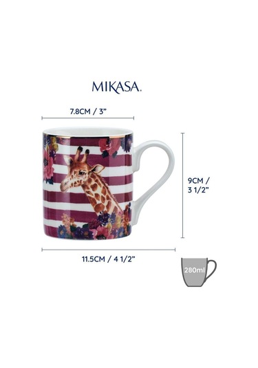 Mikasa Wild At Heart Fine China 280 Ml Kupa Zürafa Çok Renkli