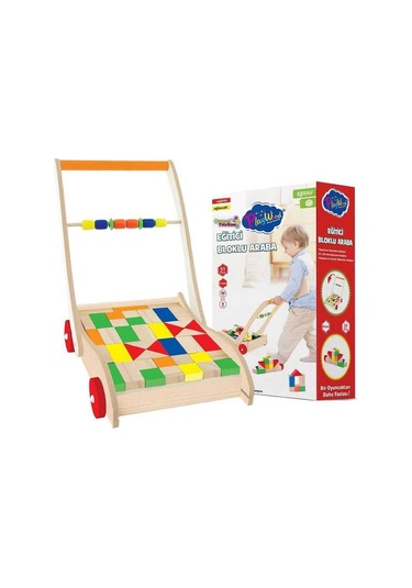 Playwood Ahşap Eğitici Bloklu Araba 373