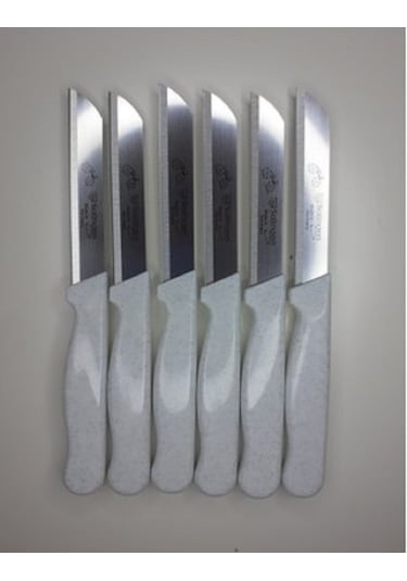 Solingen Simli Beyaz Renkli Tırtıklı Bıçak 6 Adet