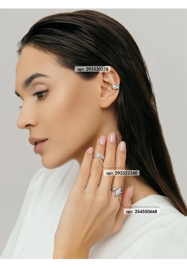 Fly Jewelry 925 Ayar Gümüş Falanks Yüzüğü 293322340 Gri