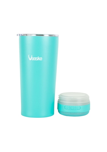 Vaeske 500 Ml Çelik Termos Bluetooth Hoparlör Yeşil Altın