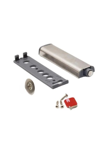 Fors Metal Bas-aç Mıknatısı Çekmece Kapısı Metal İtme Mıknatısı / 10 Adet Açık Gri