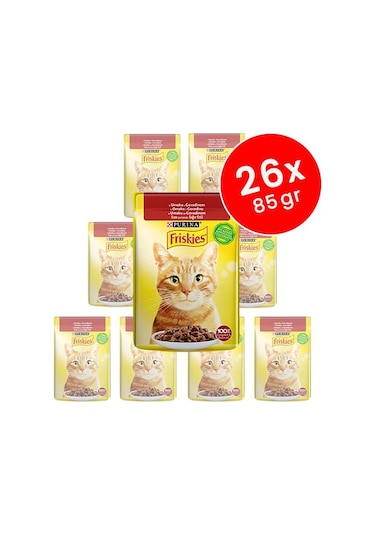 Friskies Biftekli Yetişkin Kedi Konservesi 26 x 85 G