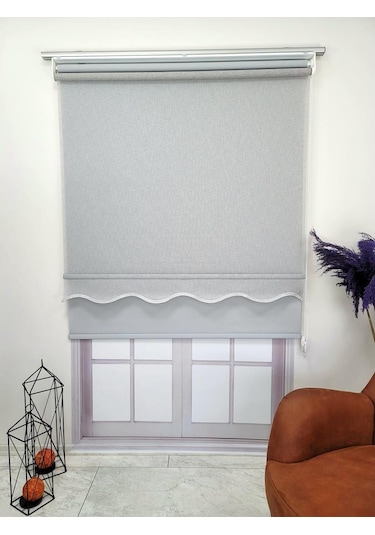 Bbb Keten Kumaşlı Çift Mekanizmalı Tül Stor Perde Mt3000