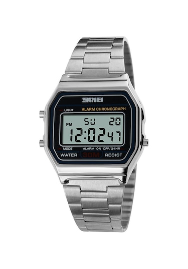 Geeksen Skmeı 1123 Unisex Dijital Saat - Ticari Ve Spor Tarzı, Tarih/hafta Gösterimi, Kronometre, Alarm, Led Işık, 30m Su Geçirmezlik, Çelik Kordon Gümüş Çok Renkli