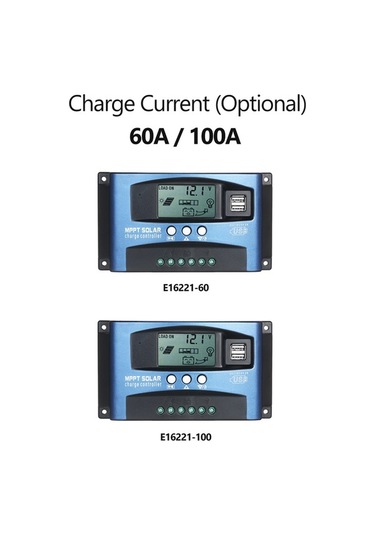 Pazly 2 Usb 5v/2a, Akıllı Lcd, Otomatik 12v/24v Mppt Güneş Şarj Cihazı Sprngsun Güneş Şarj Kontrolü: 60a/100a Anma Akımı, Abs Malzeme
