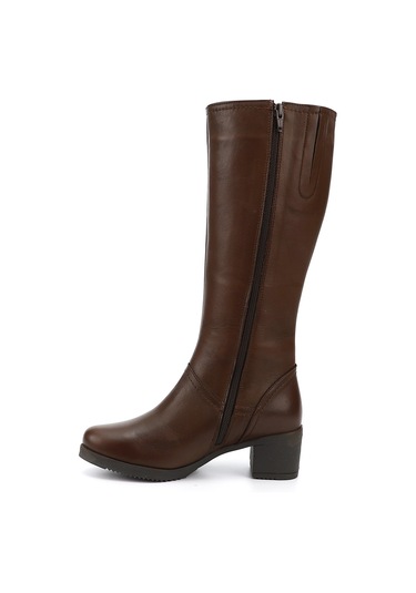 Gönderir Kadın Kahve Antik Fermuarlı Kalın Topuklu Hakiki Deri Çizme Gkzc13446529 Kahverengi